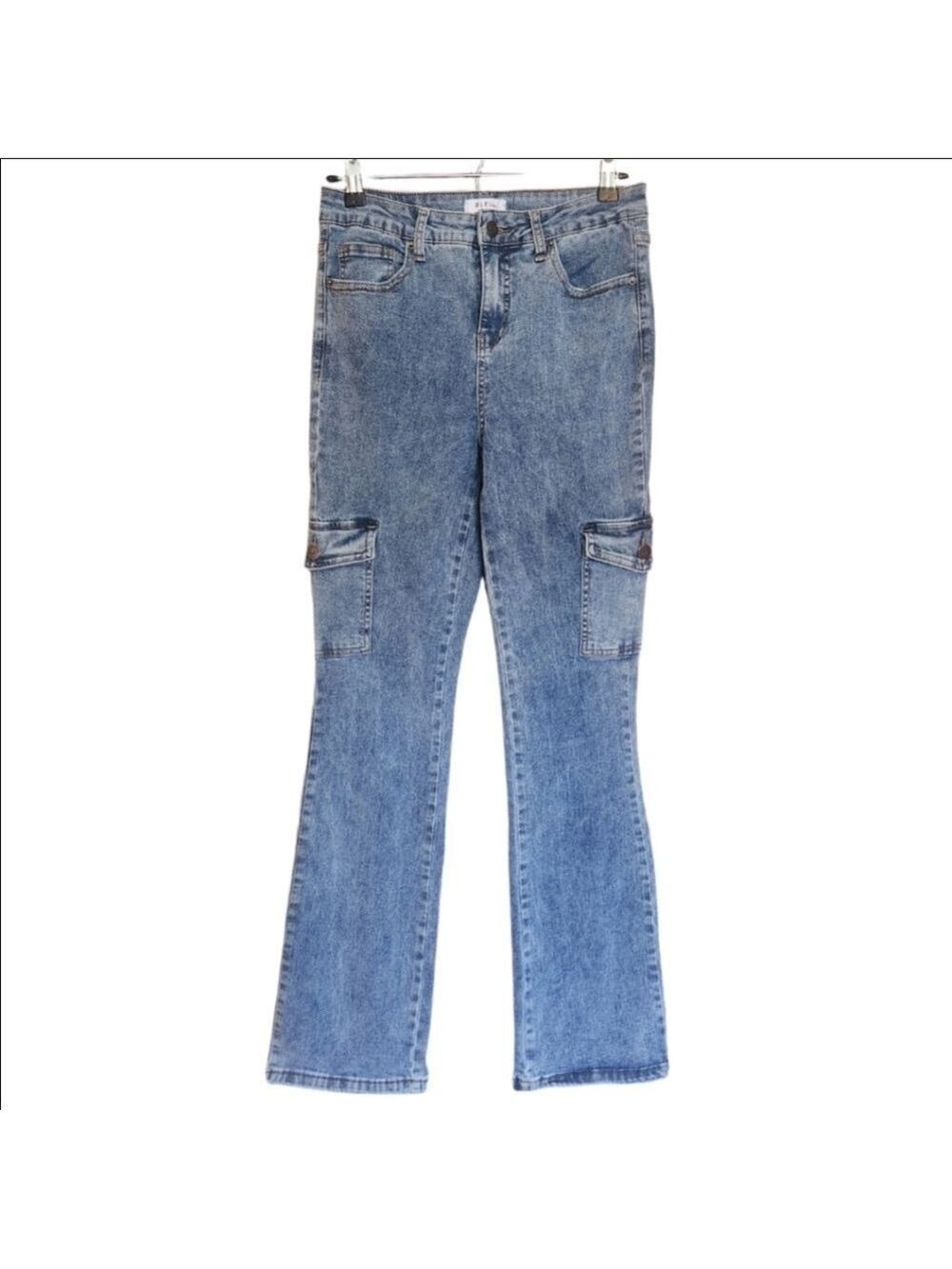 BLEU HIGH RISE CARGO STYLE DENIM BLUE JEANS SIZE 6